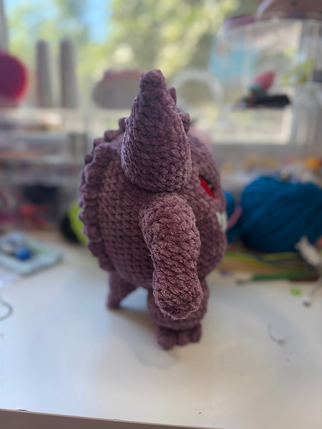 PLUSHIE: Crochet 10” Chenille Ghost (Glowing Smile)