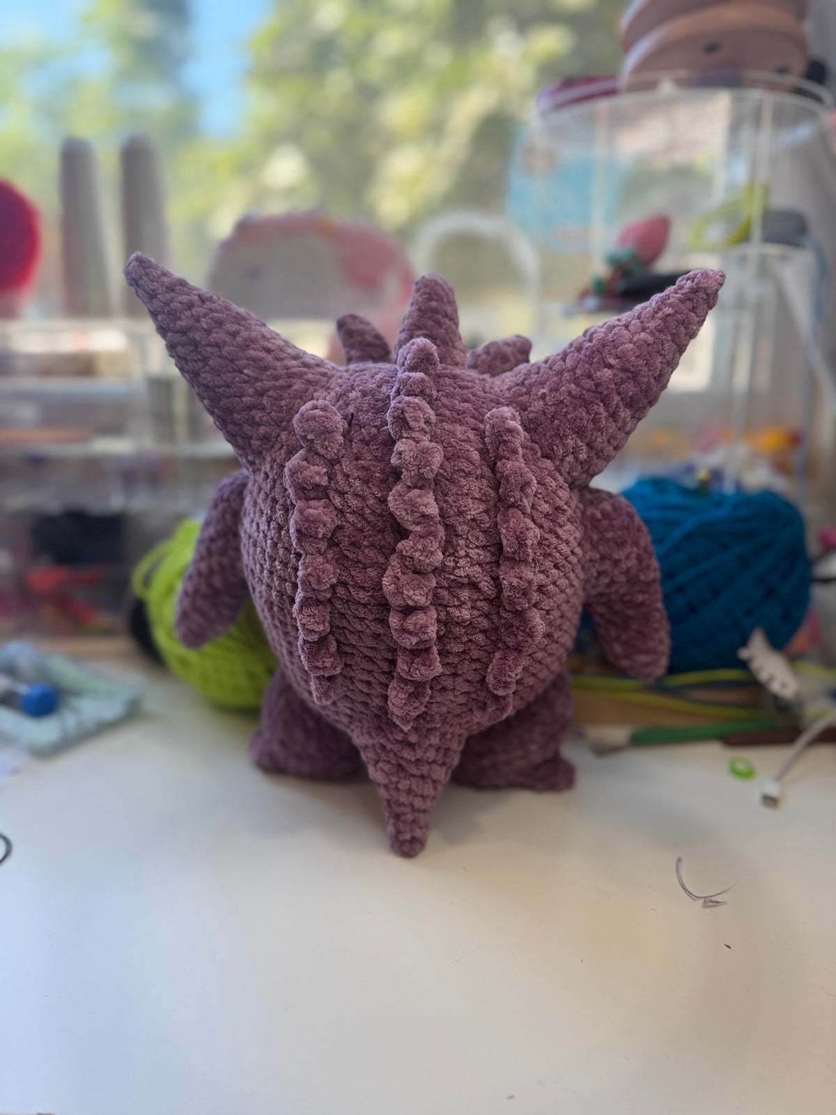 PLUSHIE: Crochet 10” Chenille Ghost (Glowing Smile)