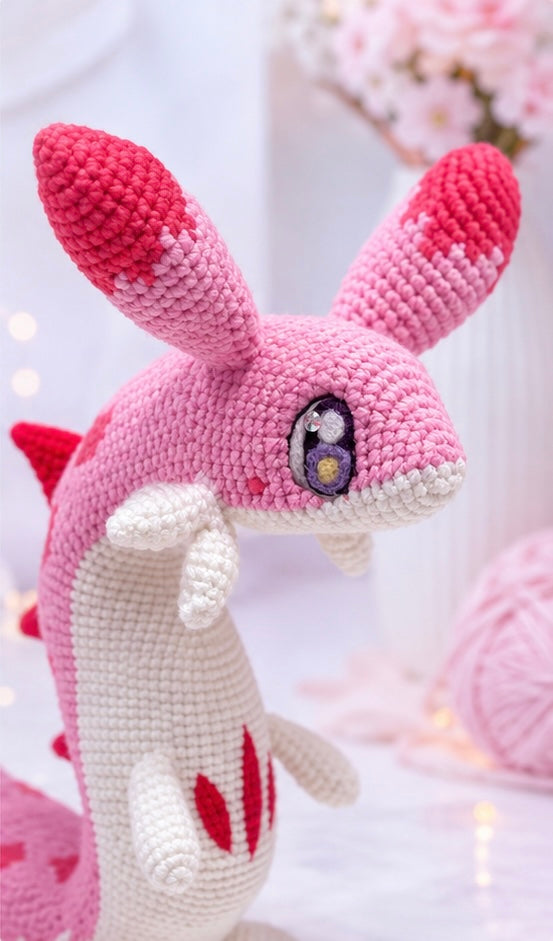 **PATTERN Blue/Pink Fire/Ice Dragon Crochet Pattern