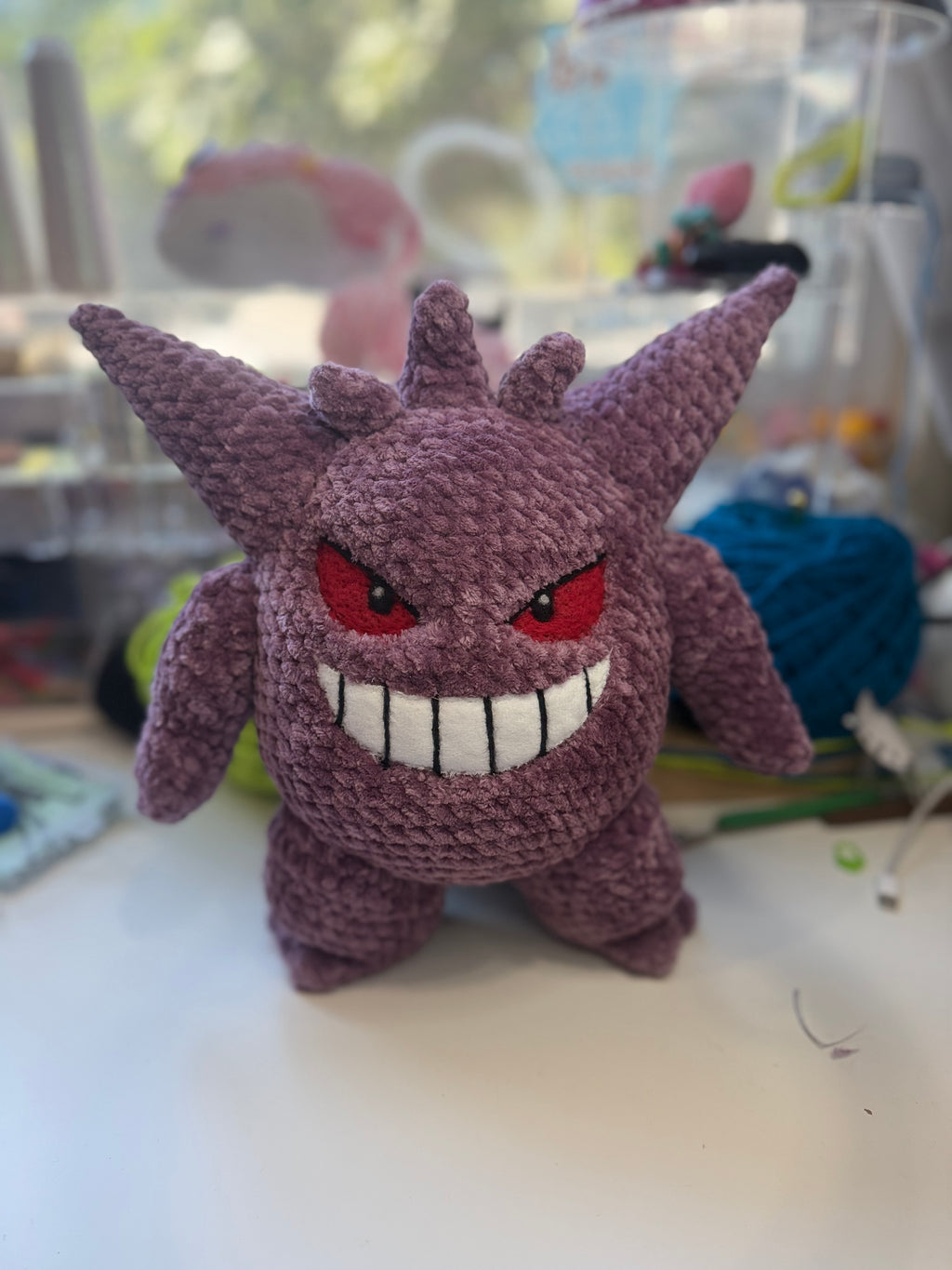 PLUSHIE: Crochet 10” Chenille Ghost (Glowing Smile)