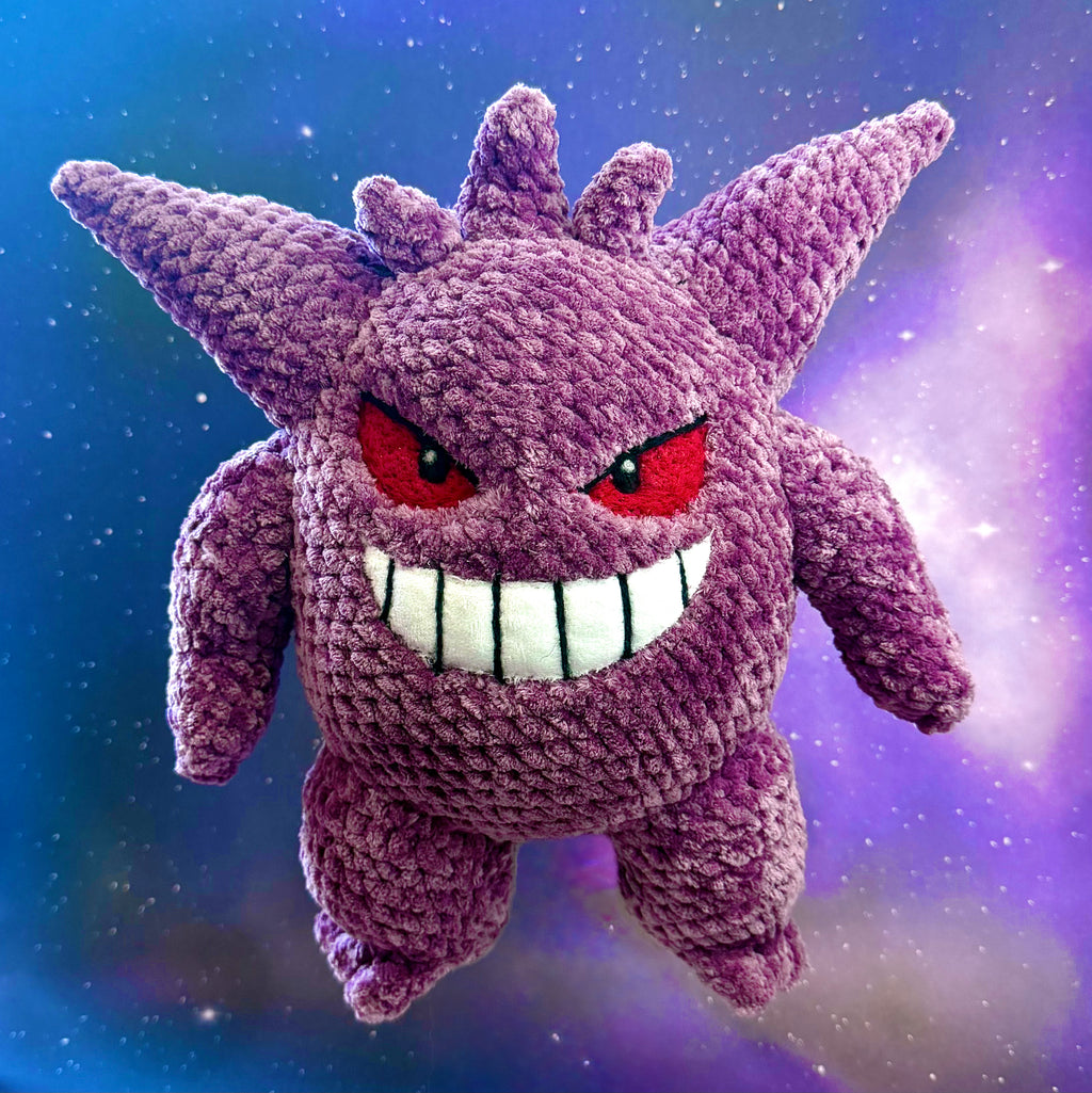 PLUSHIE: Crochet 10” Chenille Ghost (Glowing Smile)