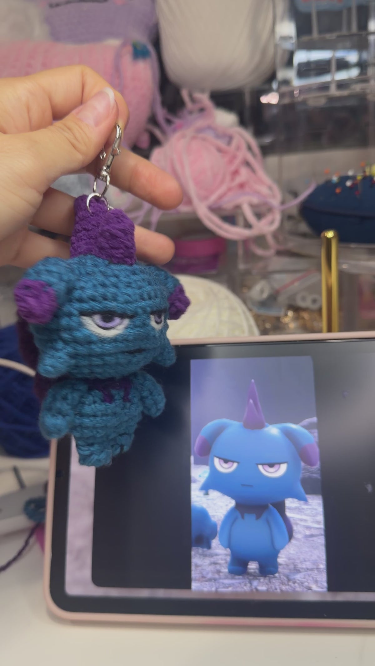 KEYCHAIN: 4.5” Blue Sad Pal