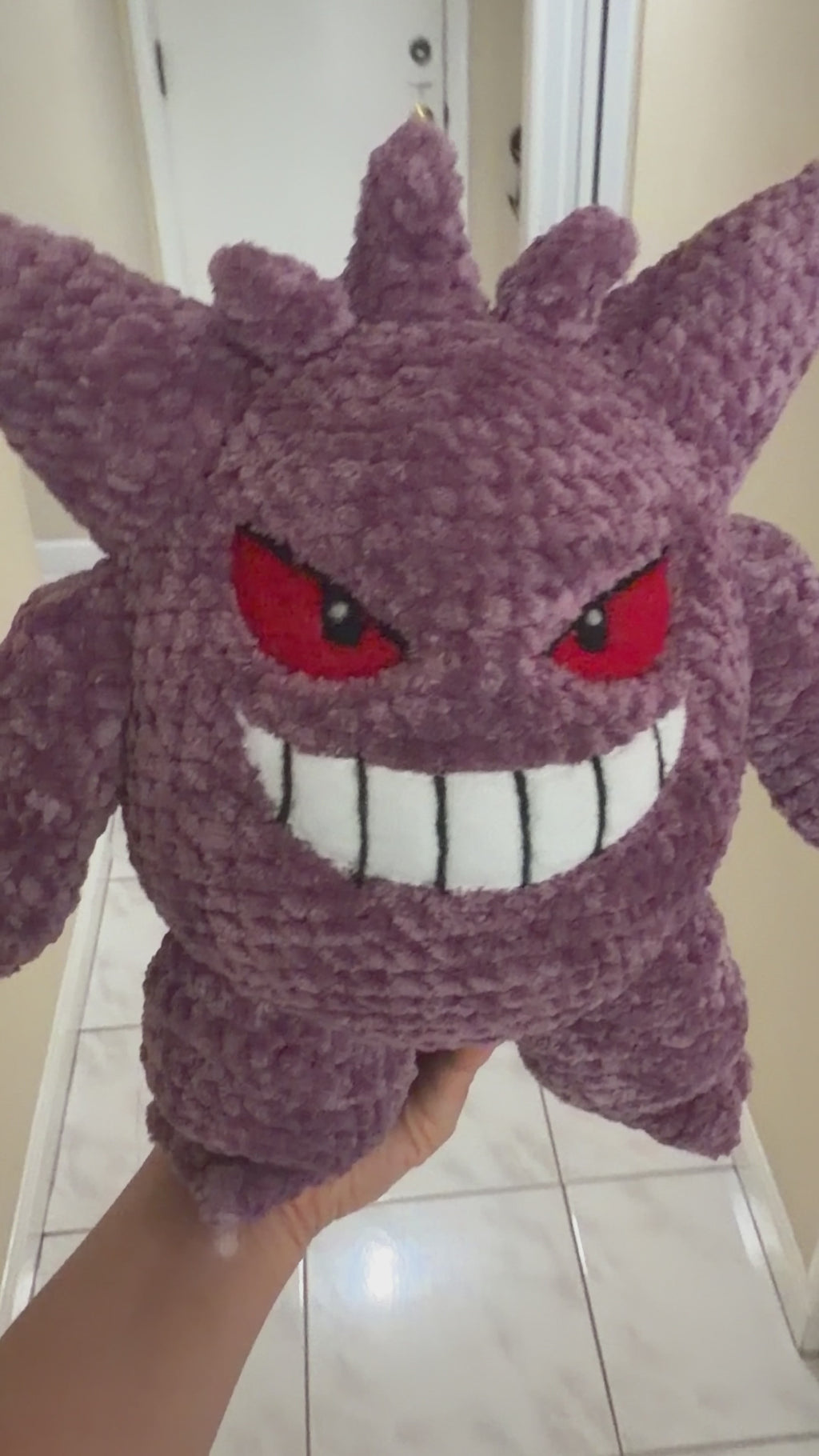 PLUSHIE: Crochet 10” Chenille Ghost (Glowing Smile)